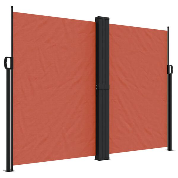 vidaXL Retractable Side Awning Terracotta 100% polyester with a PU coating