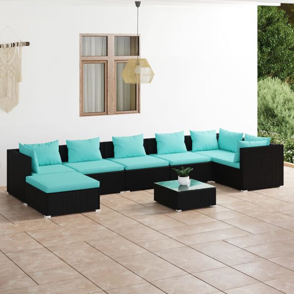 vidaXL Garden Lounge Set Black