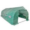 vidaXL Polytunnel Greenhouse Green Tough Steel, Polyethylene Large