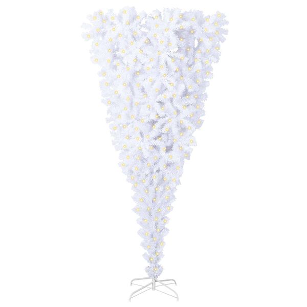 vidaXL Artificial Christmas Tree White 70.87 in PVC and Steel