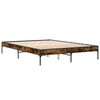 vidaXL Bed Frame Smoked oak Engineered wood, metal King Bed Frame