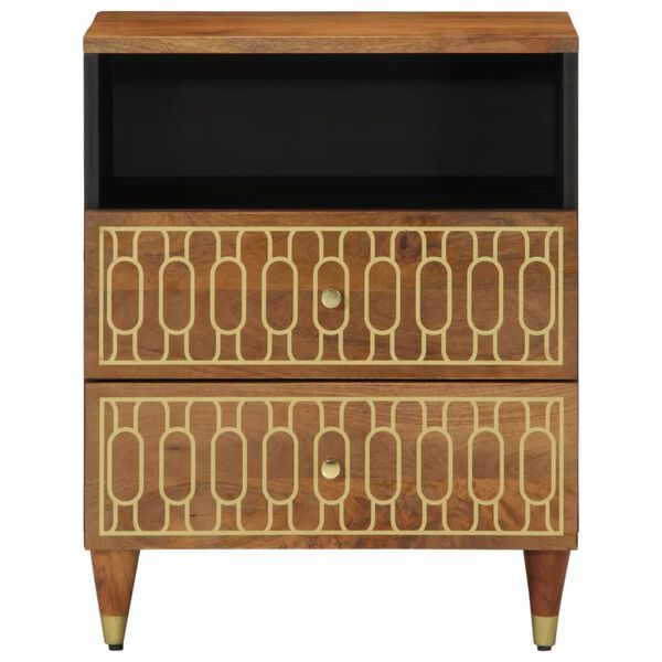 vidaXL Bedside Cabinet Honey Brown Solid mango wood, engineered wood, iron
