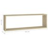 vidaXL Wall Shelf Set of 6 White Engineered Wood 31.5x5.9x10.4 in