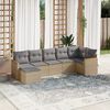vidaXL Garden Sofa Set Beige PE rattan Large Adjustable Feet