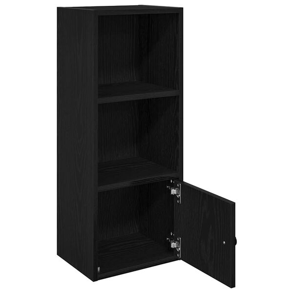 vidaXL Bookcase Black Oak Engineered Wood Medium Bookcase Rectangular