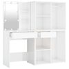 vidaXL LED Dressing Table With Cabinet High gloss white