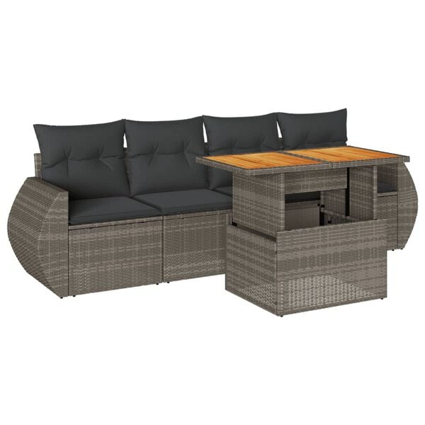 vidaXL Garden Sofa Set Grey