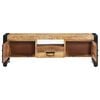 vidaXL TV Cabinet Natural Wood Solid Mango Wood, Powder-Coated Iron Medium