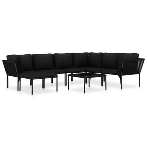 vidaXL Garden Lounge Set Black and Anthracite