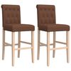 vidaXL Bar Chair Brown Solid rubber wood Tall Footrest Bar Chair