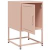 vidaXL Bedside Cabinet Pink Steel Compact Bedside Cabinet Rectangular