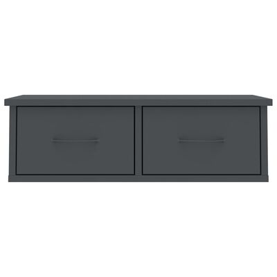 vidaXL Wall-mounted Drawer Shelf Gray 23.6"x10.2"x7.3" Engineered Wood