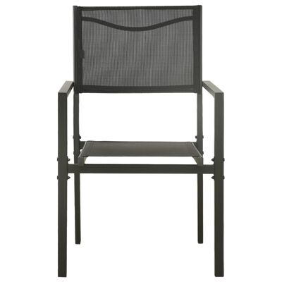 vidaXL Patio Chairs 2 pcs Textilene and Steel Black and Anthracite