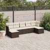 vidaXL Garden Sofa Set Brown, Cream White
