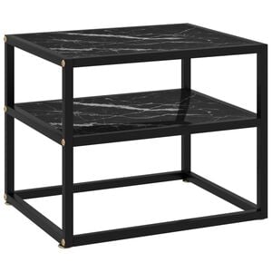 vidaXL Console Table Black Tempered Glass Medium Console Table