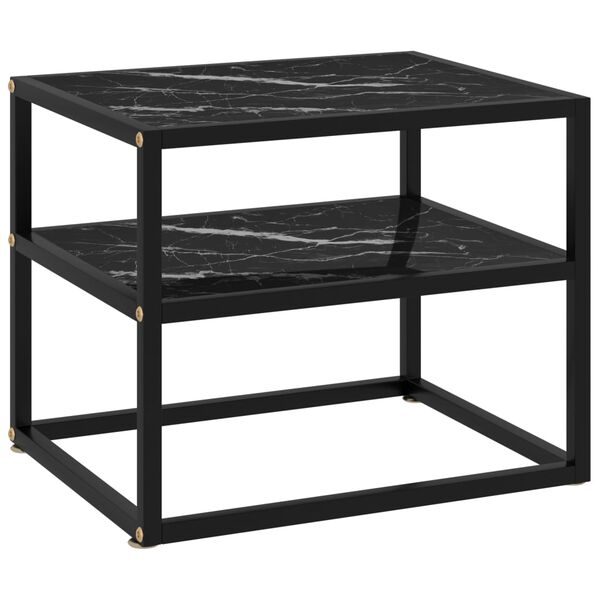 vidaXL Console Table Black Tempered Glass Medium Console Table