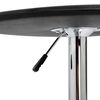 vidaXL Bar Table Black MDF with PVC finish, Chromed Steel Ø23.6 in