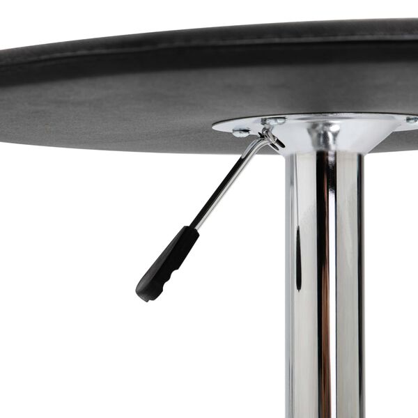 vidaXL Bar Table Black MDF with PVC finish, Chromed Steel Ø23.6 in