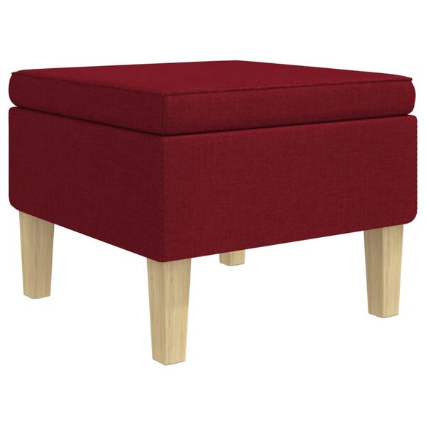 vidaXL Stool Wine Red Fabric (100% polyester), rubber wood