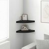 vidaXL Corner Shelf Set of 2 Black Honeycomb MDF, metal 14 in - Medium