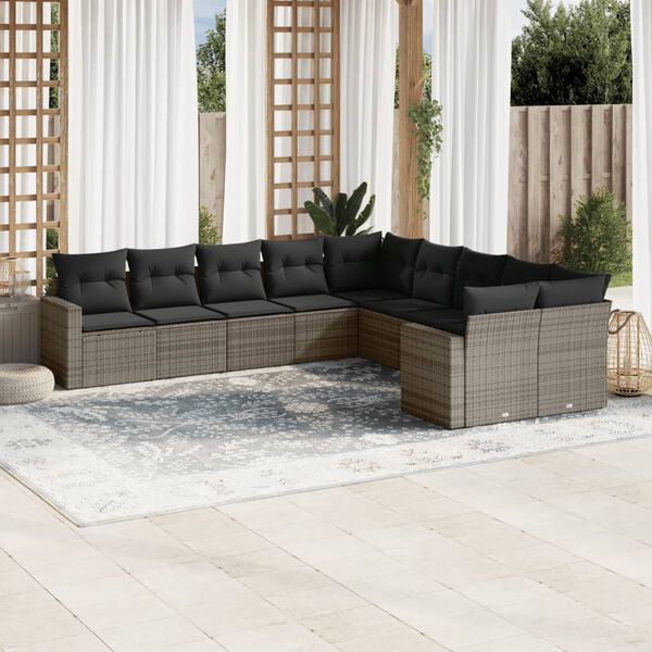 vidaXL Garden Sofa Set Grey