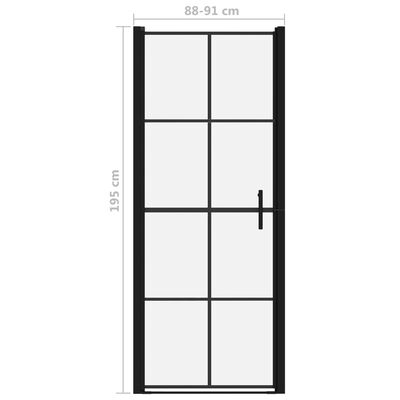 vidaXL Shower Door Tempered Glass 35.8"x76.8" Black