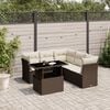 vidaXL Garden Sofa Set Brown and Cream White