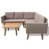vidaXL Garden Sofa Set Gray PE Rattan Large Removable Covers