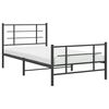 vidaXL Bed Frame Black Powder-Coated Steel 42.1x79.9 in Metal Bed Frame