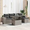 vidaXL Garden Sofa Set Grey PE rattan, powder-coated steel, tempered glass