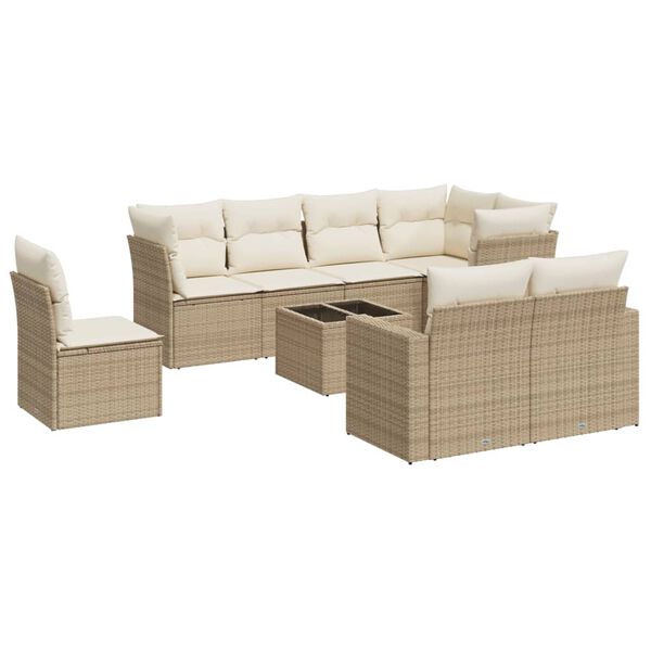 vidaXL Garden Sofa Set Beige, Cream White