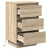 vidaXL Bedside Cabinet with Drawer Sonoma Oak 15.35 x 13.58 x 25.59 in