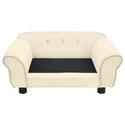 vidaXL Dog Sofa Cream 28.3"x17.7"x11.8" Plush