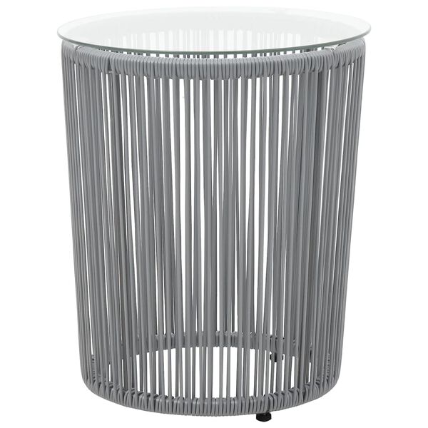 vidaXL Bistro Set Grey PE Rattan Compact Durable Bistro Set Round