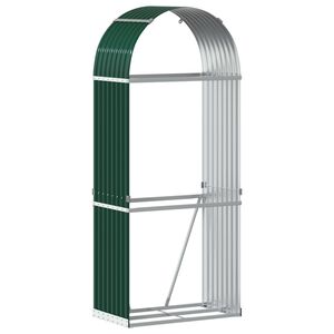 vidaXL Log Holder Green 31.5"x17.7"x74.8" Galvanized Steel