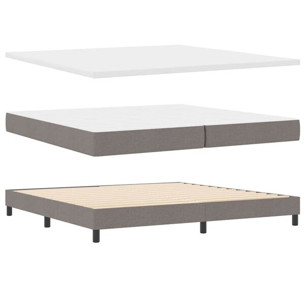 vidaXL Box Spring Bed with Mattress Taupe 78.74 x 78.74 in Fabric
