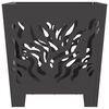 vidaXL Fire Pit Black 15.75 x 15.75 x 15.75 in Steel