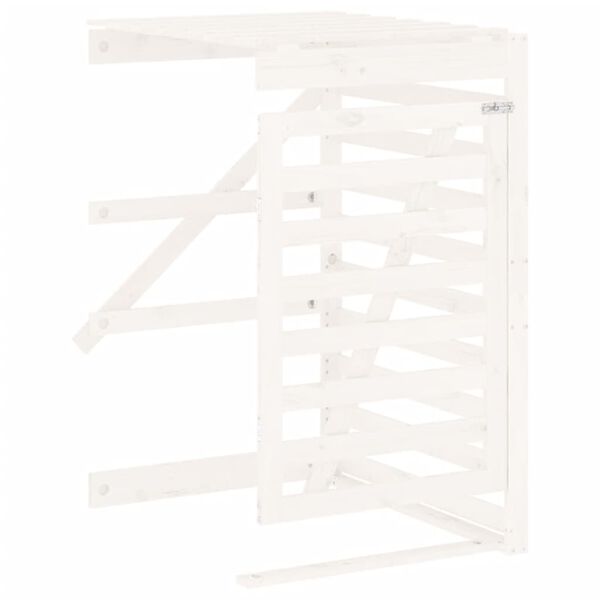 vidaXL Wheelie Bin Storage Extension White Solid Wood Pine