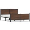 vidaXL Bed Frame Brown oak Steel, engineered wood 55 x 75 in Bed Frame