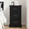 vidaXL Bedside Cabinet with Drawer Black Oak 15.35 x 15.35 x 26.57 in
