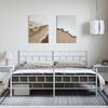 vidaXL Metal Bed Frame White Steel 76 x 80 in Metal Bed Frame