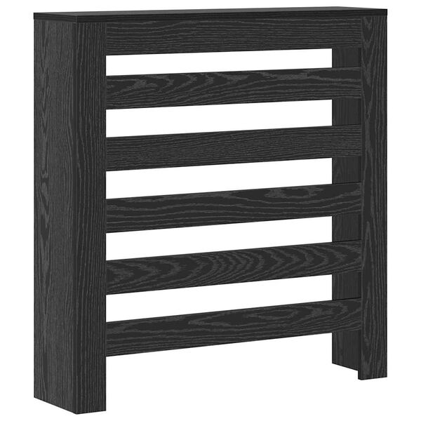 vidaXL Radiator Cover Black Oak 30.71 x 7.87 x 32.28 in