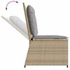 vidaXL Reclining Patio Bench Beige PE rattan, powder-coated steel, polyester