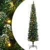 vidaXL Artificial Slim Christmas Tree Green and white PVC Slim