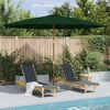 vidaXL Garden Parasol with Wooden Pole 137.8" Green