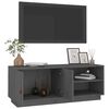 vidaXL TV Cabinet Grey Solid Pine Wood Medium TV Cabinet Rectangular