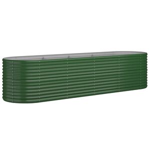 vidaXL Garden Raised Bed Green Powder-coated steel Large Durable