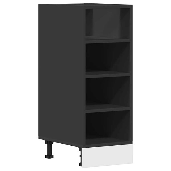 vidaXL Bottom Cabinet Black Engineered wood Compact Adjustable Feet