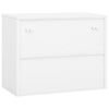 vidaXL Office Cabinet White Steel, tempered glass Medium Office Cabinet