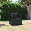 vidaXL Single Sofa Black Powder-coated steel frame, PE rattan Single